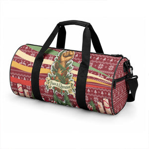 Malcolm X Peace And Liberation Christmas Duffle Bag Pattern Pan African Colors Xmas Holiday