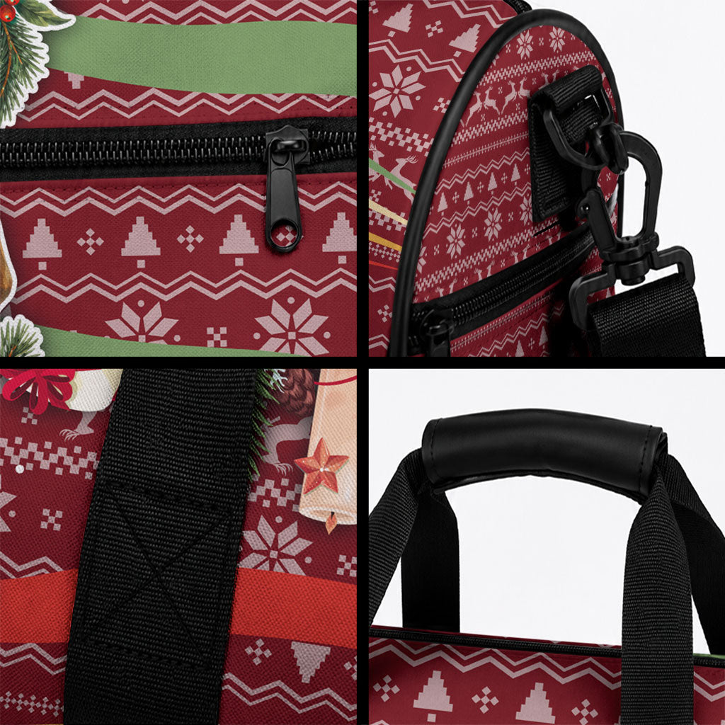 Malcolm X Peace And Liberation Christmas Duffle Bag Pattern Pan African Colors Xmas Holiday
