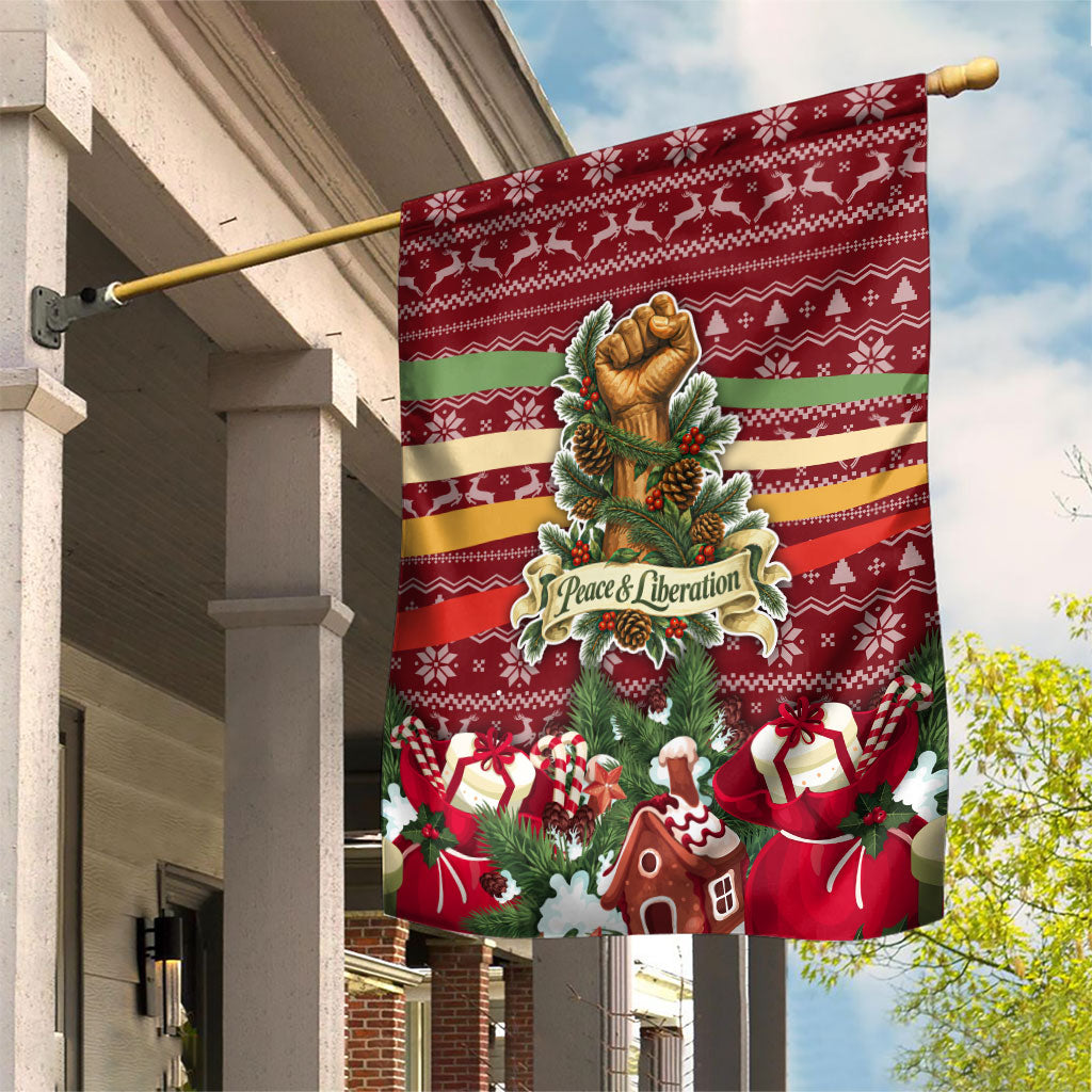 Malcolm X Peace And Liberation Christmas Garden Flag Pattern Pan African Colors Xmas Holiday