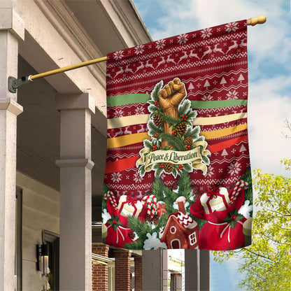 Malcolm X Peace And Liberation Christmas Garden Flag Pattern Pan African Colors Xmas Holiday