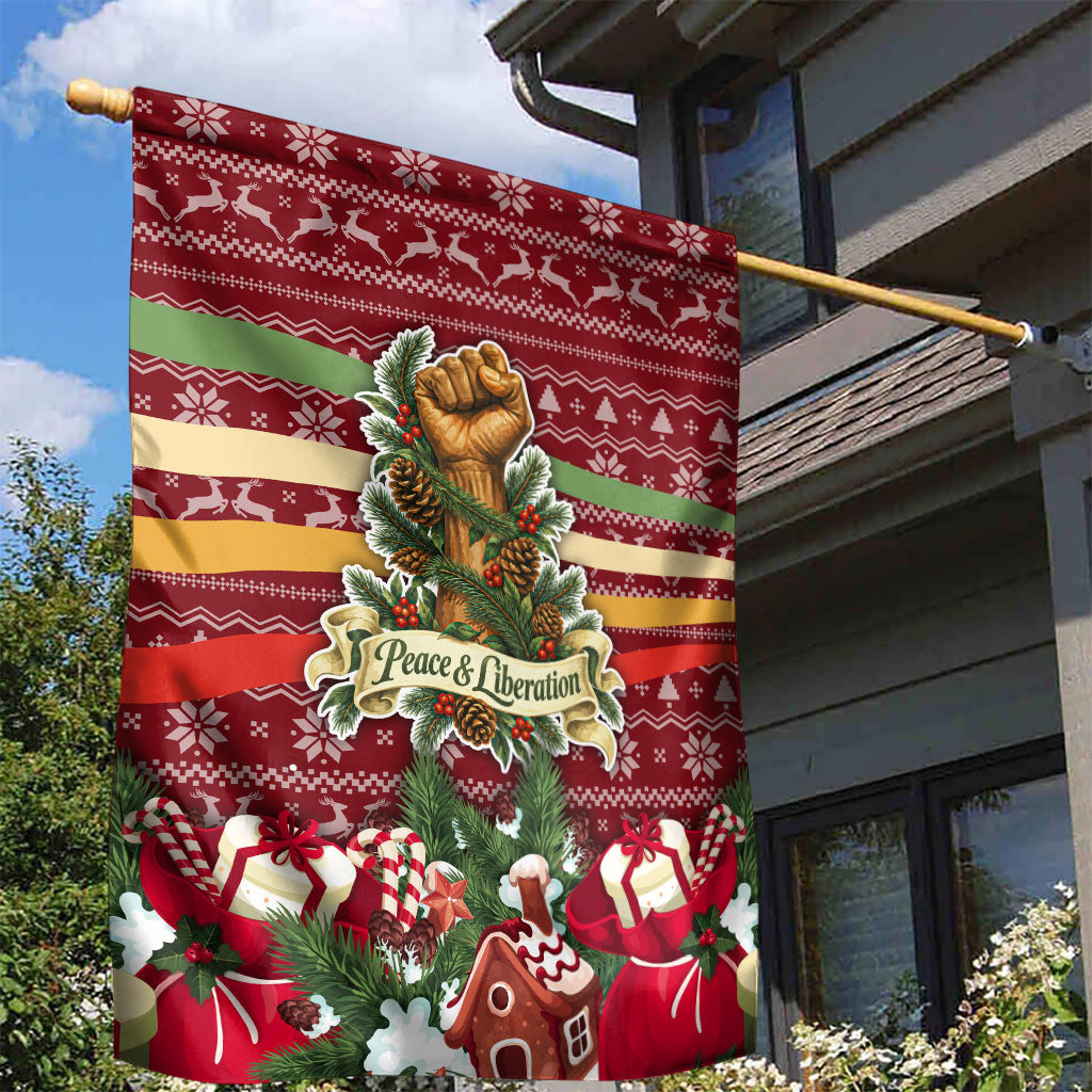 Malcolm X Peace And Liberation Christmas Garden Flag Pattern Pan African Colors Xmas Holiday