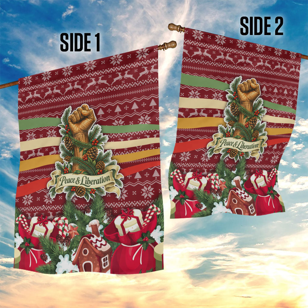 Malcolm X Peace And Liberation Christmas Garden Flag Pattern Pan African Colors Xmas Holiday