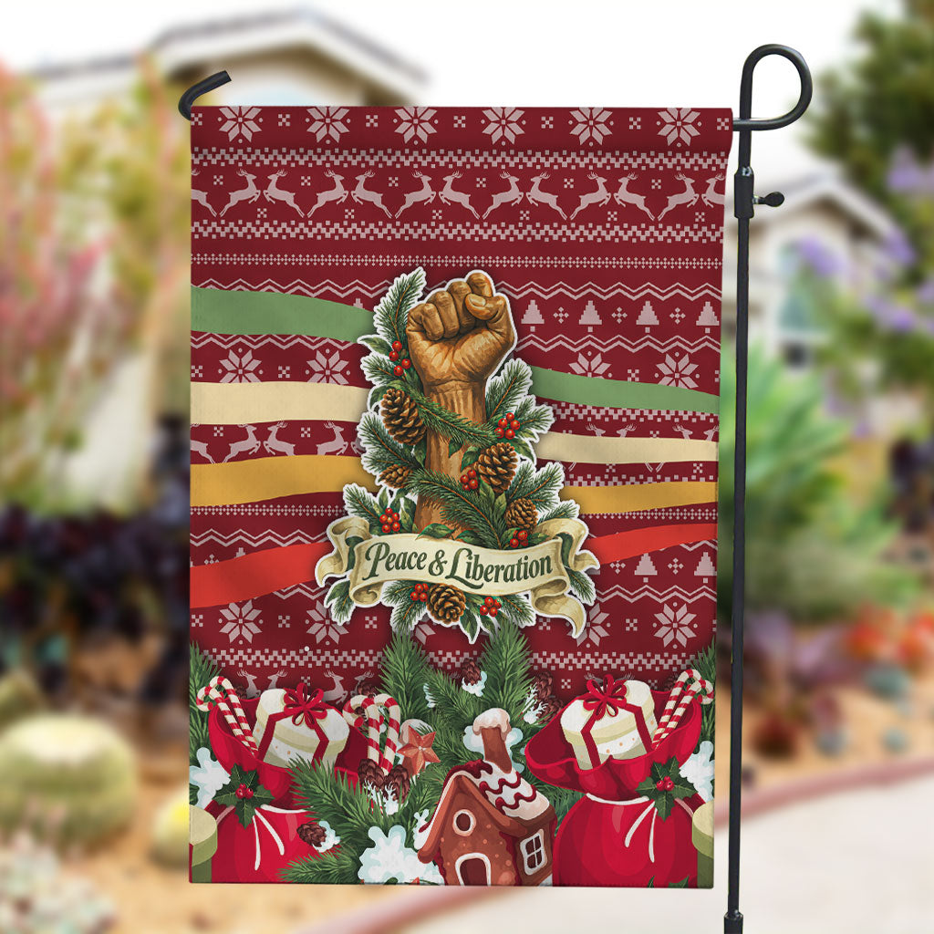 Malcolm X Peace And Liberation Christmas Garden Flag Pattern Pan African Colors Xmas Holiday