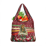 Malcolm X Peace And Liberation Christmas Grocery Bag Pattern Pan African Colors Xmas Holiday