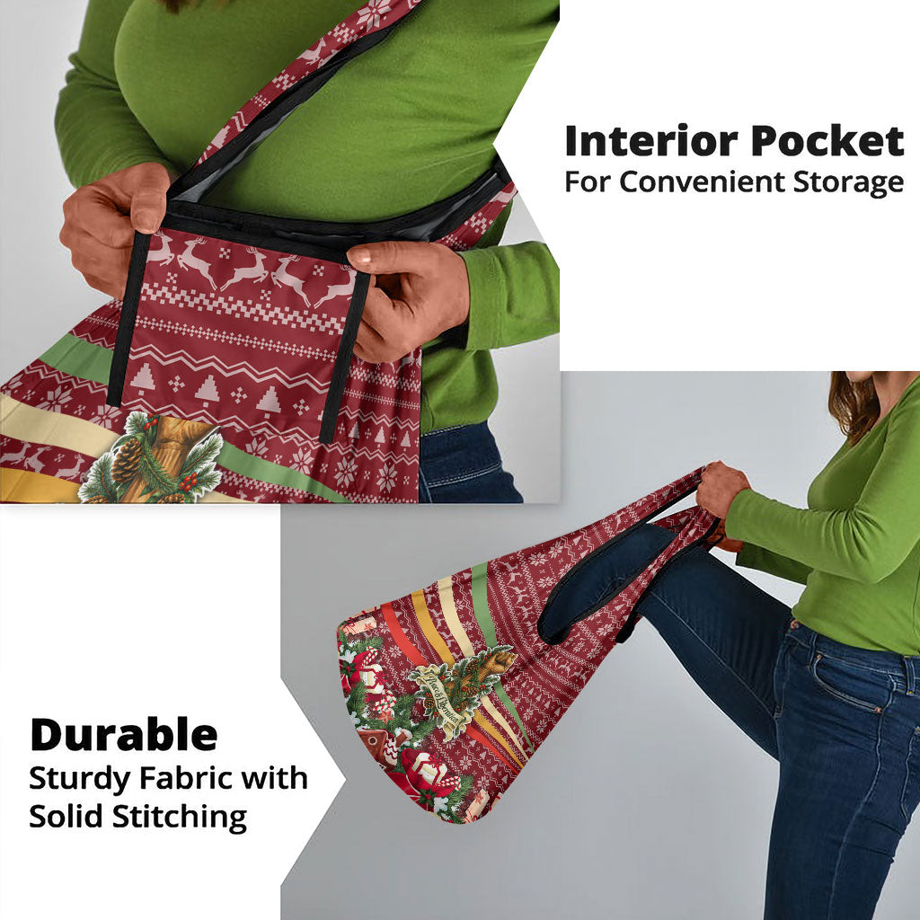 Malcolm X Peace And Liberation Christmas Grocery Bag Pattern Pan African Colors Xmas Holiday