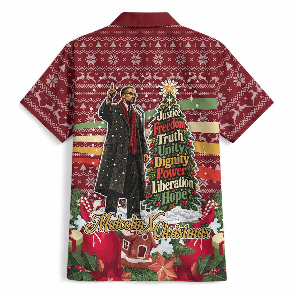 Malcolm X Peace And Liberation Christmas Hawaiian Shirt Pattern Pan African Colors Xmas Holiday