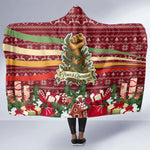 Malcolm X Peace And Liberation Christmas Hooded Blanket Pattern Pan African Colors Xmas Holiday