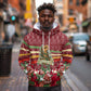 Malcolm X Peace And Liberation Christmas Hoodie Pattern Pan African Colors Xmas Holiday