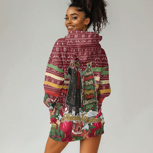Malcolm X Peace And Liberation Christmas Hoodie Dress Pattern Pan African Colors Xmas Holiday
