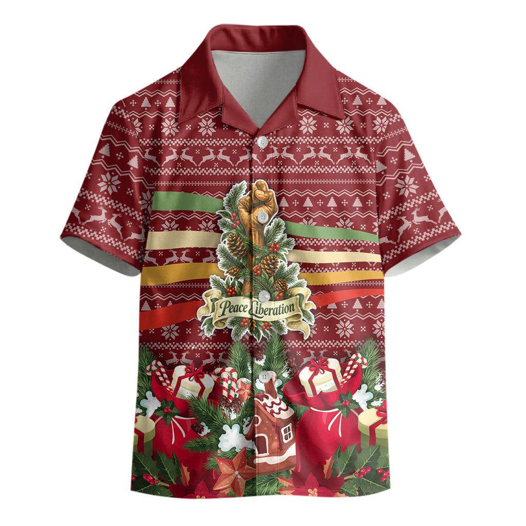 Malcolm X Peace And Liberation Christmas Kid Hawaiian Shirt Pattern Pan African Colors Xmas Holiday