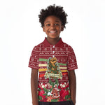 Malcolm X Peace And Liberation Christmas Kid Polo Shirt Pattern Pan African Colors Xmas Holiday