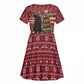 Malcolm X Peace And Liberation Christmas Kid Short Sleeve Dress Pattern Pan African Colors Xmas Holiday