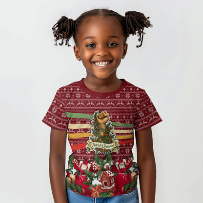 Malcolm X Peace And Liberation Christmas Kid T shirt Pattern Pan African Colors Xmas Holiday