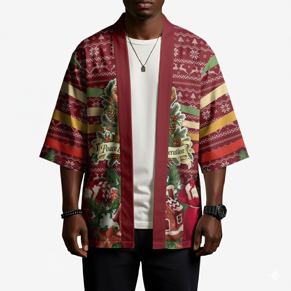 Malcolm X Peace And Liberation Christmas Kimono Pattern Pan African Colors Xmas Holiday