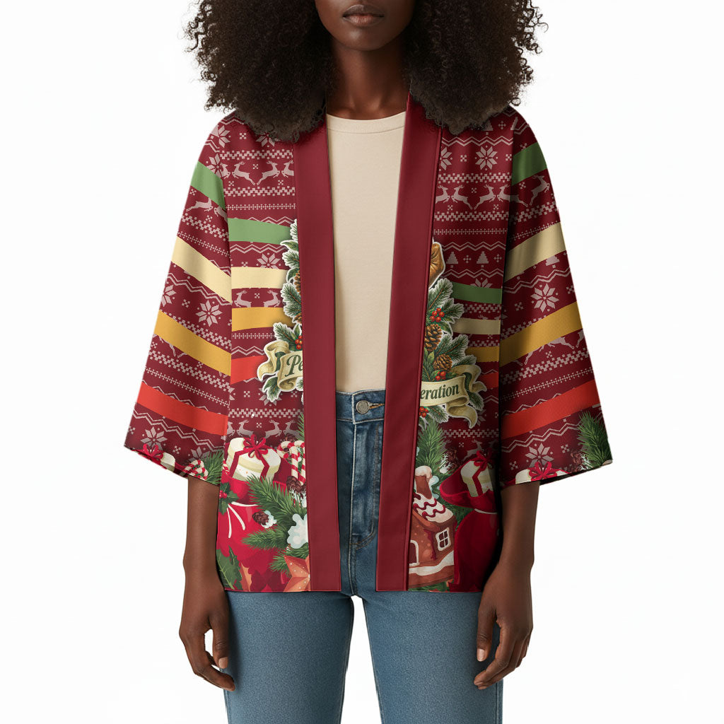 Malcolm X Peace And Liberation Christmas Kimono Pattern Pan African Colors Xmas Holiday