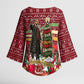 Malcolm X Peace And Liberation Christmas Kimono Sleeve Blouse Pattern Pan African Colors Xmas Holiday