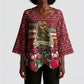 Malcolm X Peace And Liberation Christmas Kimono Sleeve Blouse Pattern Pan African Colors Xmas Holiday
