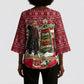 Malcolm X Peace And Liberation Christmas Kimono Sleeve Blouse Pattern Pan African Colors Xmas Holiday