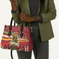 Malcolm X Peace And Liberation Christmas Leather Bag Pattern Pan African Colors Xmas Holiday