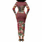 Malcolm X Peace And Liberation Christmas Long Sleeve Bodycon Dress Pattern Pan African Colors Xmas Holiday