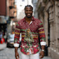 Malcolm X Peace And Liberation Christmas Long Sleeve Button Shirt Pattern Pan African Colors Xmas Holiday