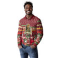 Malcolm X Peace And Liberation Christmas Long Sleeve Polo Shirt Pattern Pan African Colors Xmas Holiday