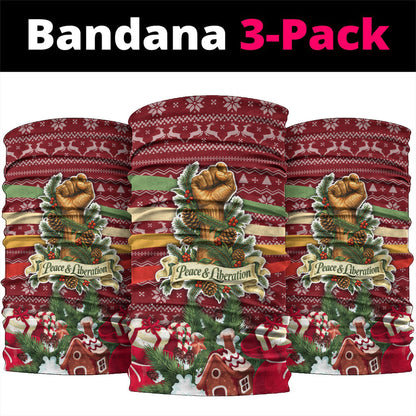 Malcolm X Peace And Liberation Christmas Neck Gaiter Pattern Pan African Colors Xmas Holiday