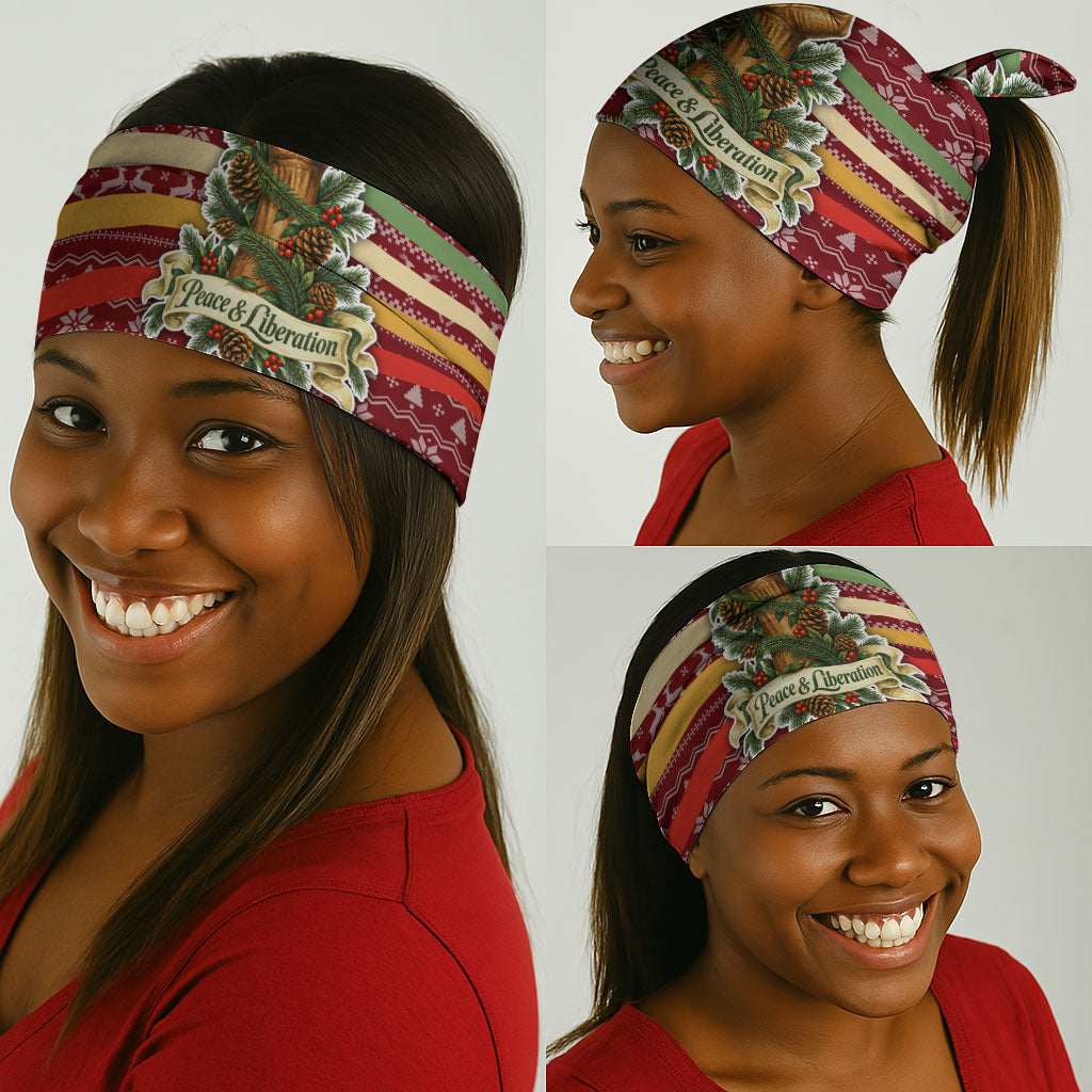 Malcolm X Peace And Liberation Christmas Neck Gaiter Pattern Pan African Colors Xmas Holiday