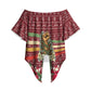 Malcolm X Peace And Liberation Christmas Off Shoulder Wrap Waist Top Pattern Pan African Colors Xmas Holiday