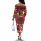 Malcolm X Peace And Liberation Christmas Off The Shoulder Long Sleeve Dress Pattern Pan African Colors Xmas Holiday