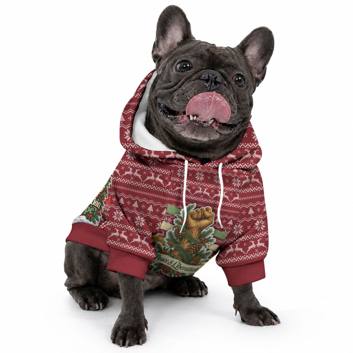 Malcolm X Peace And Liberation Christmas Pet Hoodie Pattern Pan African Colors Xmas Holiday