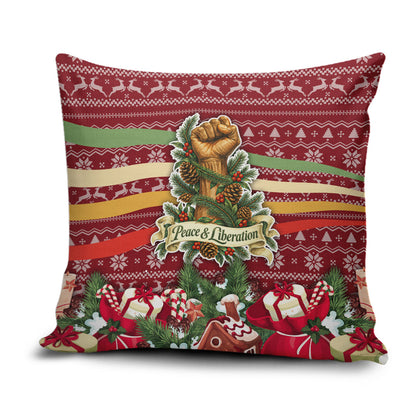Malcolm X Peace And Liberation Christmas Pillow Cover Pattern Pan African Colors Xmas Holiday