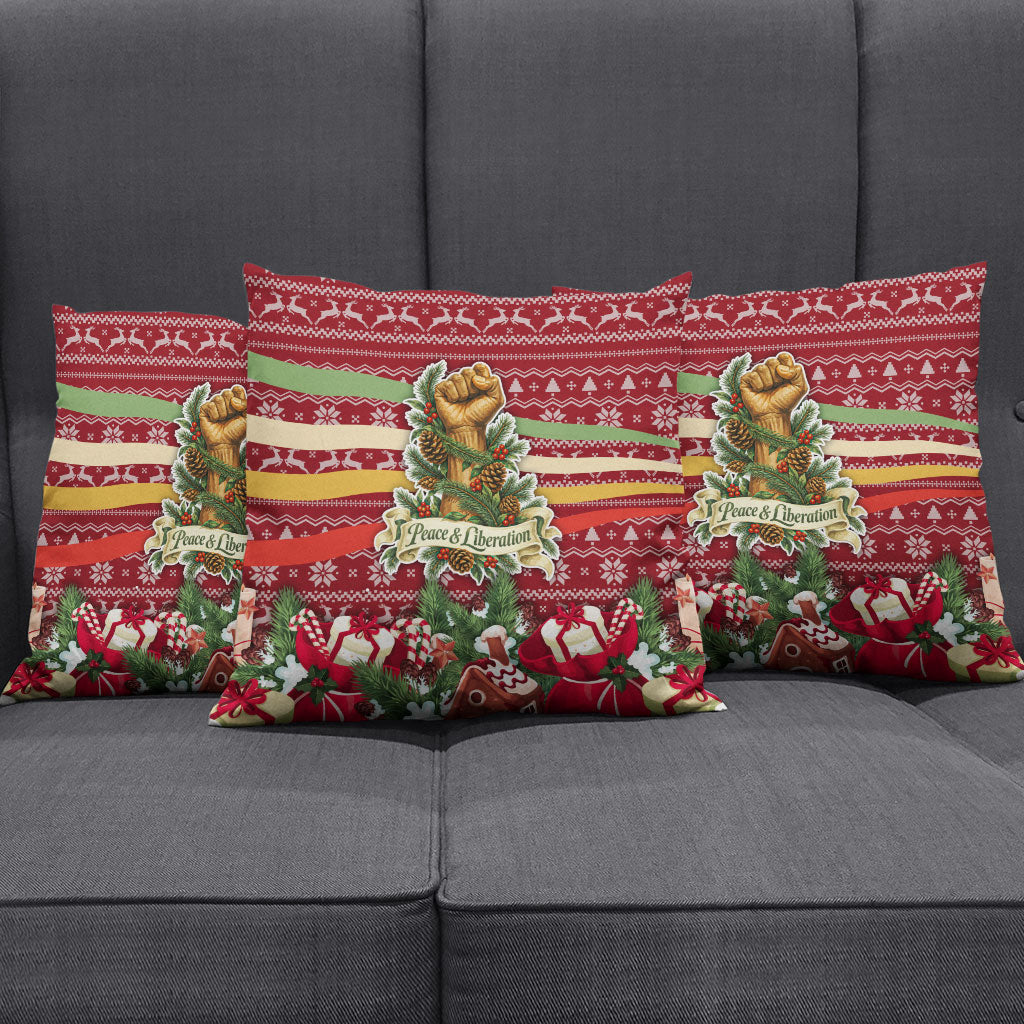 Malcolm X Peace And Liberation Christmas Pillow Cover Pattern Pan African Colors Xmas Holiday