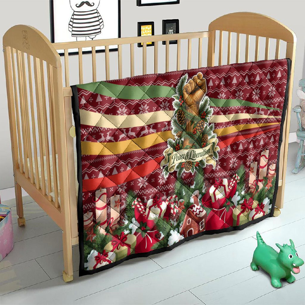 Malcolm X Peace And Liberation Christmas Quilt Pattern Pan African Colors Xmas Holiday
