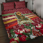 Malcolm X Peace And Liberation Christmas Quilt Bed Set Pattern Pan African Colors Xmas Holiday