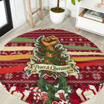 Malcolm X Peace And Liberation Christmas Round Carpet Pattern Pan African Colors Xmas Holiday