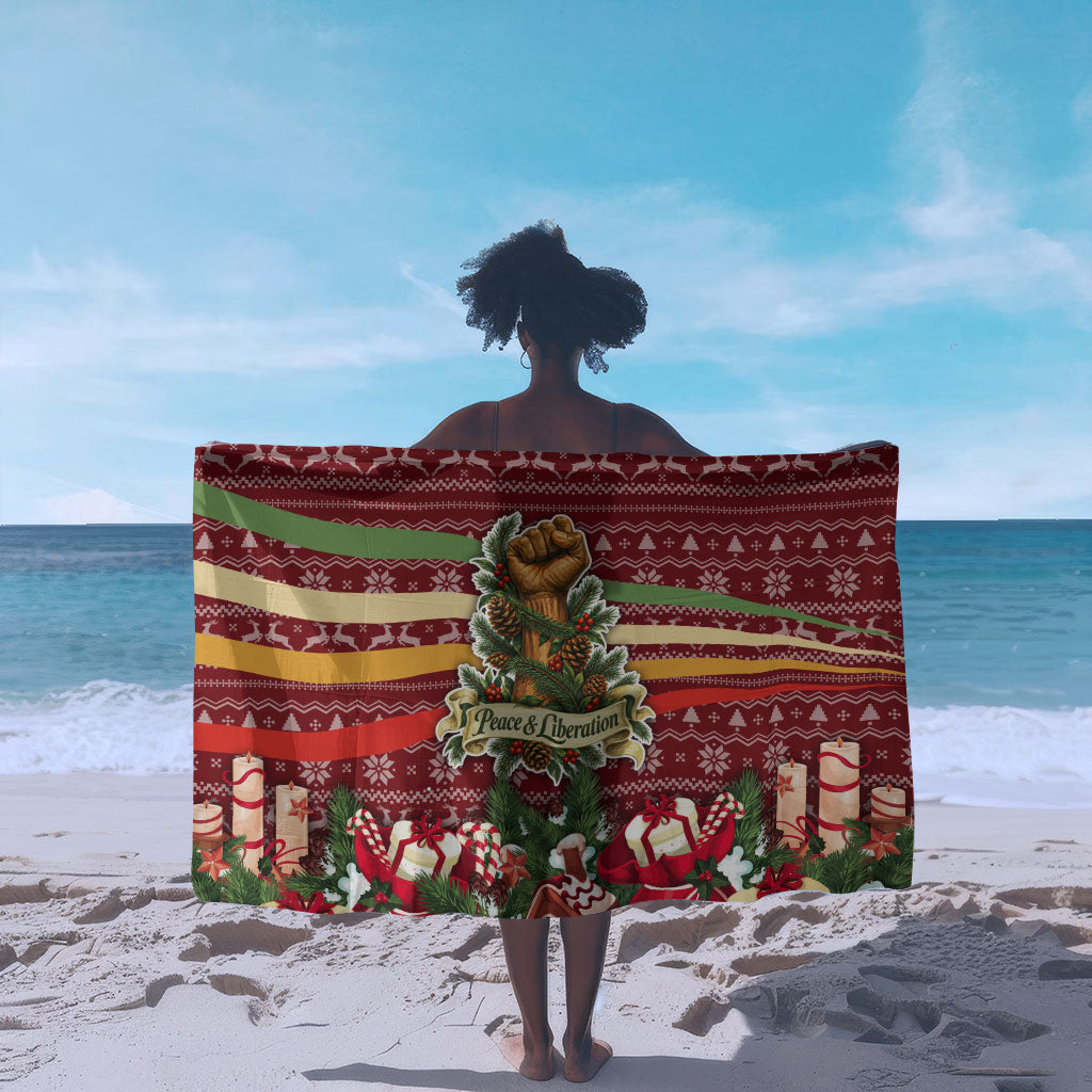 Malcolm X Peace And Liberation Christmas Sarong Pattern Pan African Colors Xmas Holiday