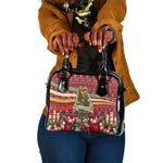 Malcolm X Peace And Liberation Christmas Shoulder Handbag Pattern Pan African Colors Xmas Holiday