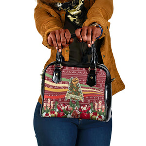 Malcolm X Peace And Liberation Christmas Shoulder Handbag Pattern Pan African Colors Xmas Holiday