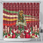 Malcolm X Peace And Liberation Christmas Shower Curtain Pattern Pan African Colors Xmas Holiday
