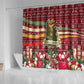 Malcolm X Peace And Liberation Christmas Shower Curtain Pattern Pan African Colors Xmas Holiday