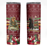 Malcolm X Peace And Liberation Christmas Skinny Tumbler Pattern Pan African Colors Xmas Holiday