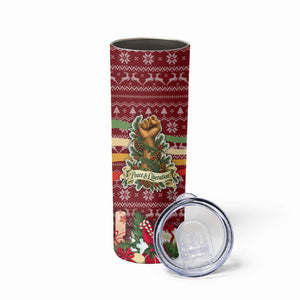 Malcolm X Peace And Liberation Christmas Skinny Tumbler Pattern Pan African Colors Xmas Holiday