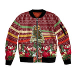 Malcolm X Peace And Liberation Christmas Sleeve Zip Bomber Jacket Pattern Pan African Colors Xmas Holiday