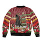 Malcolm X Peace And Liberation Christmas Sleeve Zip Bomber Jacket Pattern Pan African Colors Xmas Holiday