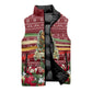 Malcolm X Peace And Liberation Christmas Sleeveless Puffer Jacket Pattern Pan African Colors Xmas Holiday