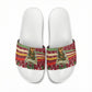 Malcolm X Peace And Liberation Christmas Slide Sandals Pattern Pan African Colors Xmas Holiday