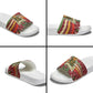 Malcolm X Peace And Liberation Christmas Slide Sandals Pattern Pan African Colors Xmas Holiday