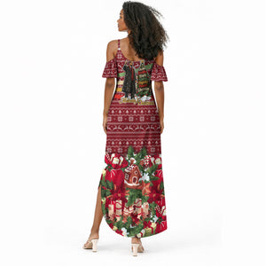 Malcolm X Peace And Liberation Christmas Summer Maxi Dress Pattern Pan African Colors Xmas Holiday