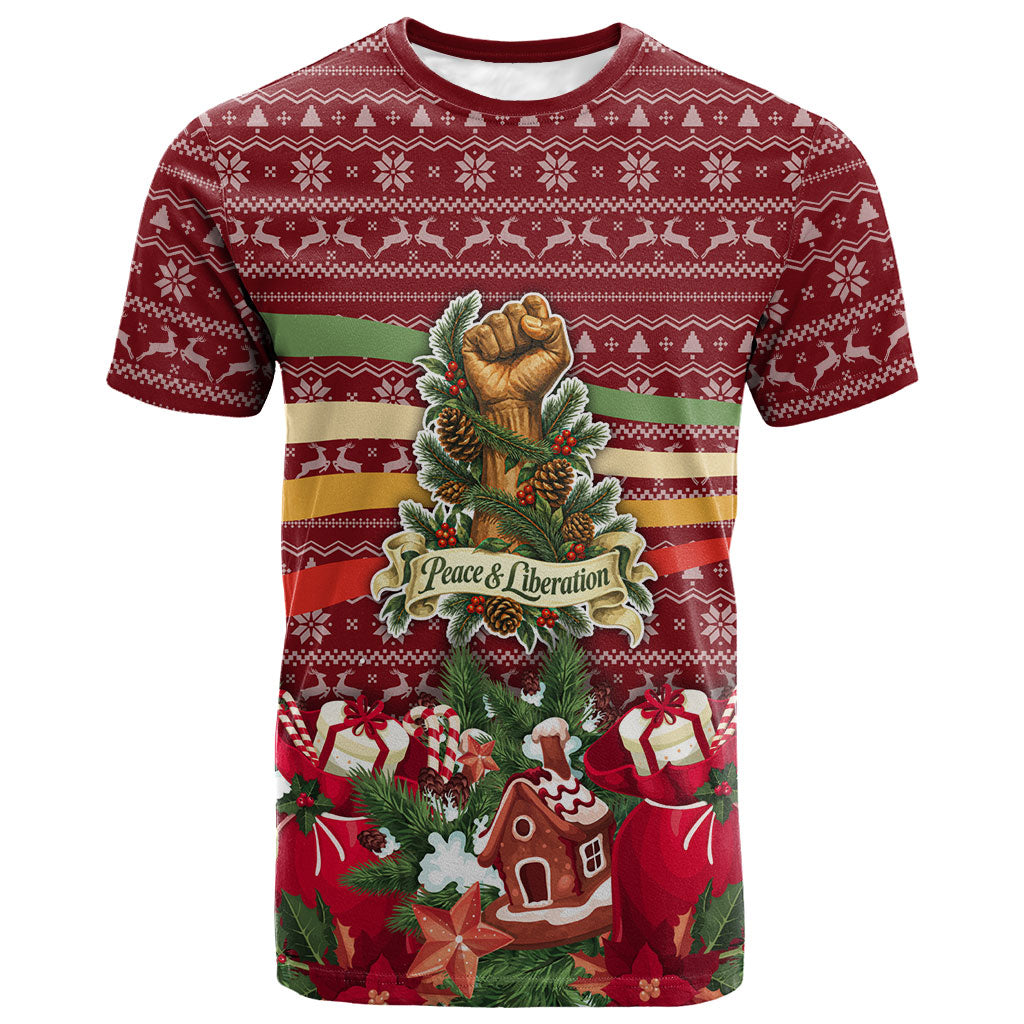 Malcolm X Peace And Liberation Christmas T shirt Pattern Pan African Colors Xmas Holiday